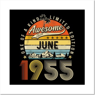 Awesome Since June 1955 Vintage 68th Birthday Posters and Art